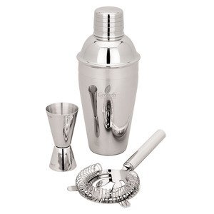 Martini Shaker with Jigger & Strainer Set