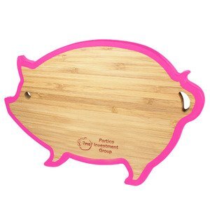 Pig Bamboo Silicone Edge Mini Cutting Board