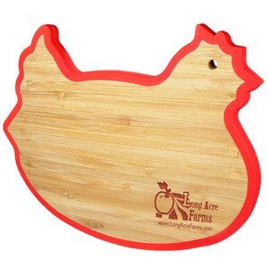 Chicken Bamboo Silicone Edge Mini Cutting Board