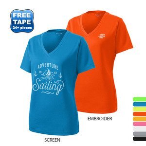 Sport-Tek® PosiCharge™ RacerMesh™ V-Neck Ladies' Tee
