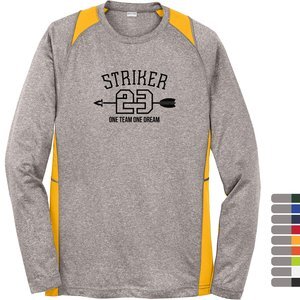 Sport-Tek® Heather Colorblock Contender™ Long Sleeve Performance Tee
