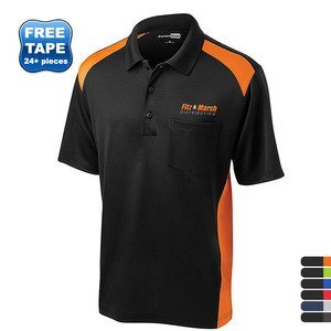 CornerStone® Select Snag-Proof Two Way Colorblock Men's Polo with Pocket