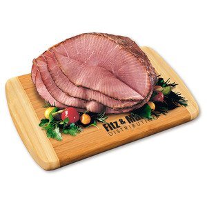 Spiral-Sliced Half Ham with Bamboo Cutting Board