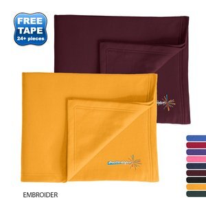 Port & Company® Cotton Poly Sweatshirt Blanket. 50" x 60"
