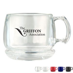 Custom 13 oz. Clear Glass Coffee Mug with Deep Etching Sample