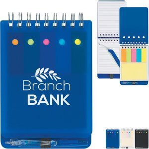 Spiral Jotter w/ Sticky Notes, Flags & Pen, 3-1/2" x 5-1/4"