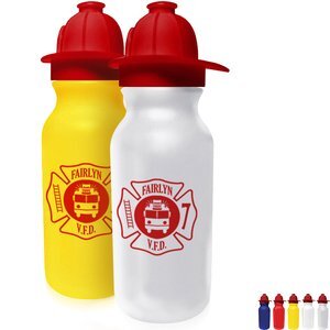 Fireman Helmet Sport Bottle w/Push 'n Pull Cap, 20oz.