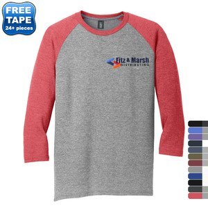 District Made® Perfect Tri™ Men's 3/4-Sleeve Raglan