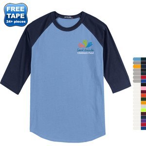 Sport-Tek® Cotton Colorblock 3/4 Sleeve Raglan Men's Jersey