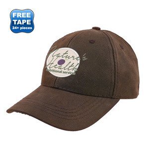 Distressed Leather Twill Constructed Cap