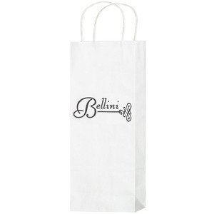 White Kraft Paper Wine Tote, 5-1/2" x 12-1/2"