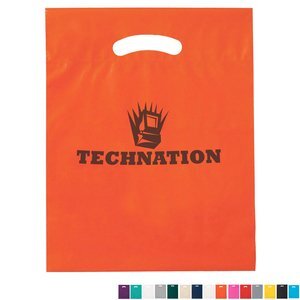 Fold-Over Reinforced Die Cut Plastic Bag, 12" x 15"