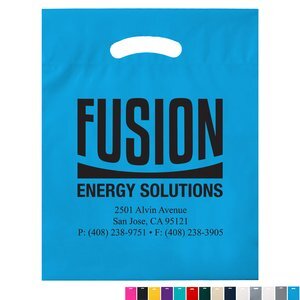 Fold-Over Reinforced Die Cut Plastic Bag, 15" x 19"