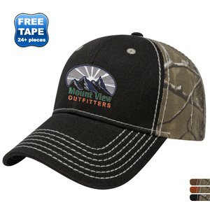 Heavy Contrast Stitch Chino Constructed Cap with Realtree® Camo Back
