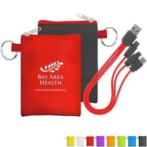 Three-in-One Charging Cable w/ Stretchy Pouch