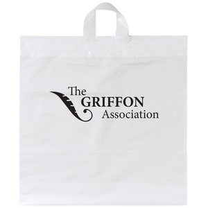 White Plastic Grab Bag with Loop Handles, 20" x 20"