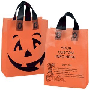 Halloween Orange Frosted Pumpkin Shopper, 10" x 13"