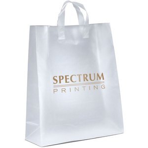 Clear Frosted Loop Handle Shopper, 16" x 19"