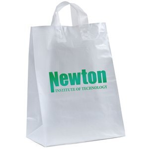 Clear Frosted Loop Handle Shopper, 13" x 17"