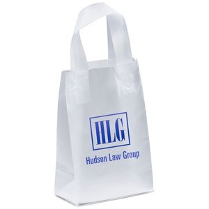 Clear Frosted Loop Handle Shopper, 5" x 8"