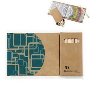 Custom Cover Adult Coloring Book & 6-Color Pencil Set To-Go