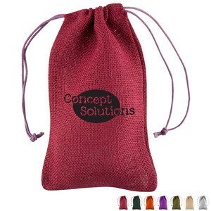 Natural Jute Drawstring Pouch, 6" x 10"