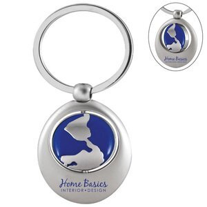 Swivel Blue Globe Keychain