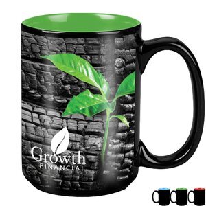 Mighty Two-Tone Black Ceramic Mug, 15oz.