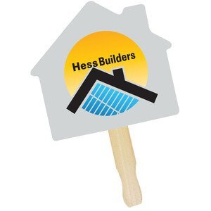 House Shape Hand Fan, Full Color Imprint