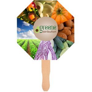 Stop Sign Octagon Hand Fan, Full Color Imprint