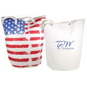 Stars & Stripes Jumbo Canvas Bucket Bag