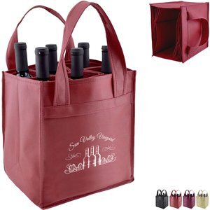 Convertible Six Bottle Non Woven Wine Tote