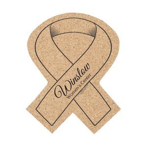 Ribbon Cork Coaster, 4-1/2"