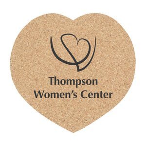 Heart Cork Coaster, 4-1/4"