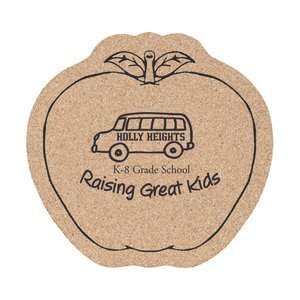 Apple Cork Coaster, 4"