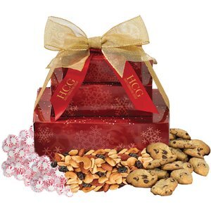 Red Snowflake Three Tier Tower Assortment 1