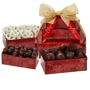 Red Snowflake Three Tier Tower Assortment 2