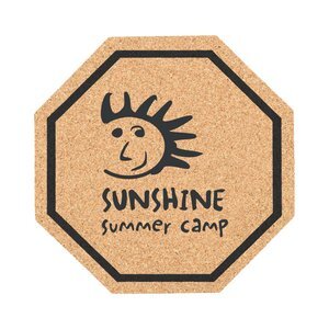 Stop Sign Cork Coaster, 4-1/2"