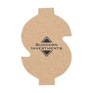 Dollar Sign Cork Coaster, 6"