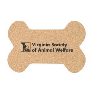 Dog Bone Cork Coaster, 6"