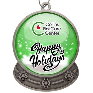Snow Globe Die Cast Holiday Ornament