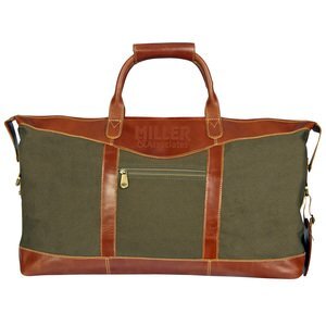 Pine Canyon Buffalo Leather and Canvas Duffel, 22"