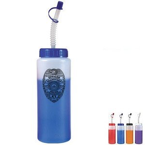 Mood Color Changing Sport Bottle with Straw, 32 oz., BPA Free