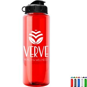 Guzzler Transparent Sport Bottle, 32oz. - Flip Top Lid
