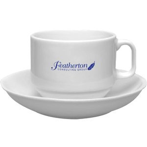 Ceramic Cappuccino Cup & Saucer, 6oz.