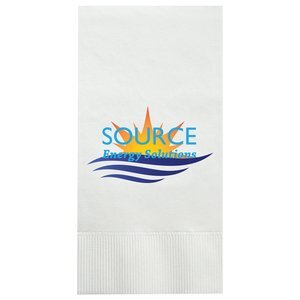 White Dinner Napkin, 1/8" Fold, 3 Ply, Full Color