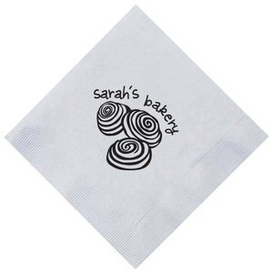 White Dinner Napkins, 1/4" Fold, 3 Ply