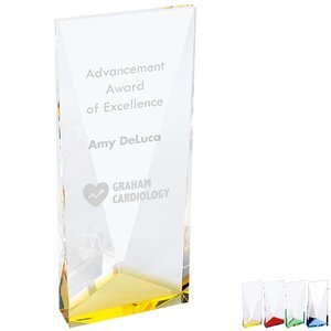 Color Accent Crystal Tower Award, 7-7/8"