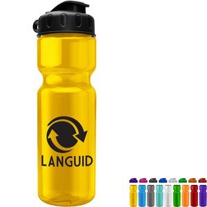 Transparent Sports Bottle, 28oz. - Flip Top Lid