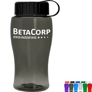 Mini Transparent Sports Bottle, 18oz. - Tethered Lid